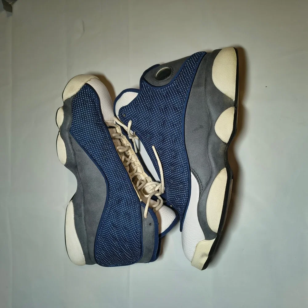 Nike Air Jordan 13 Retro Flint Navy Blue White Grey 414571-404 Mens Size 8